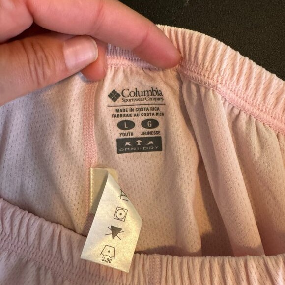 Columbia Girl's Light Pink Base Layer 2-Piece Set, Long Sleeves/Pants, Size L/XL - Picture 7 of 9